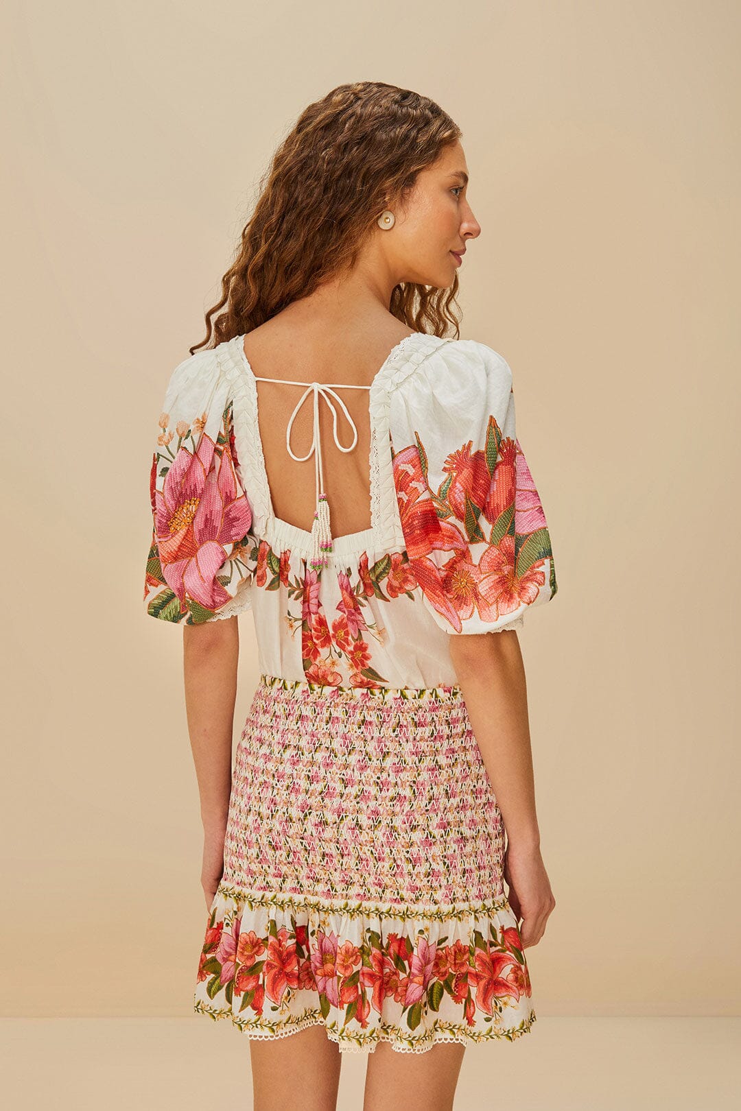 Off-White Summer Fruit Mini Skirt | FARM Rio Outlet