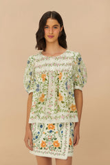 Off-White Folk Floral Mini Skirt | FARM Rio For Sale