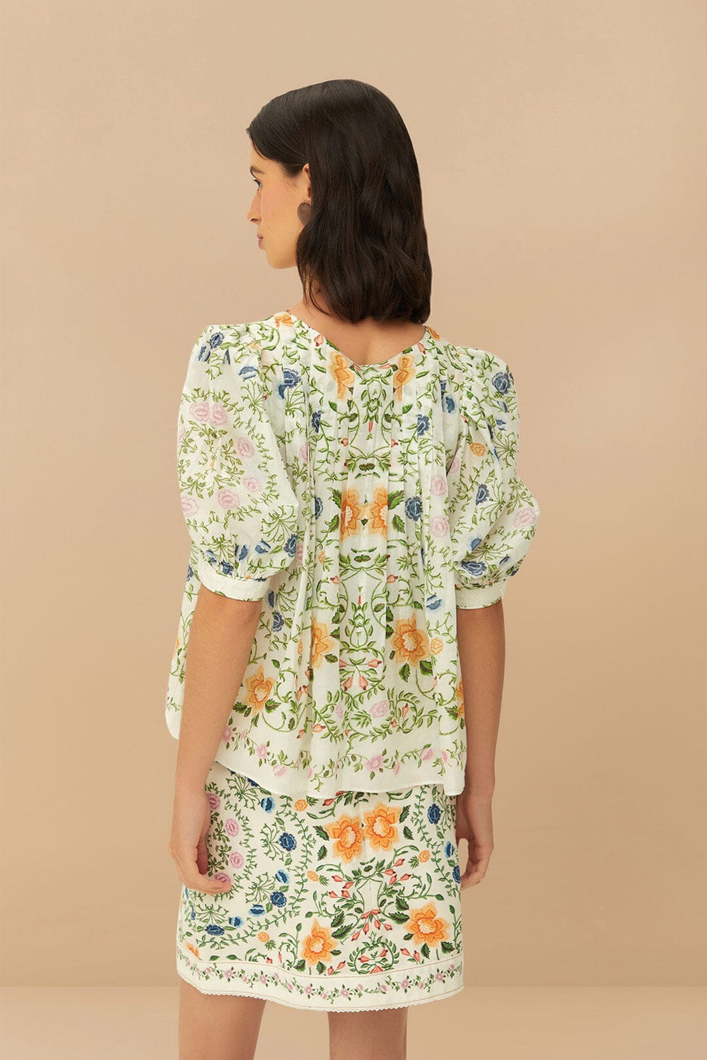 Off-White Folk Floral Mini Skirt | FARM Rio For Sale