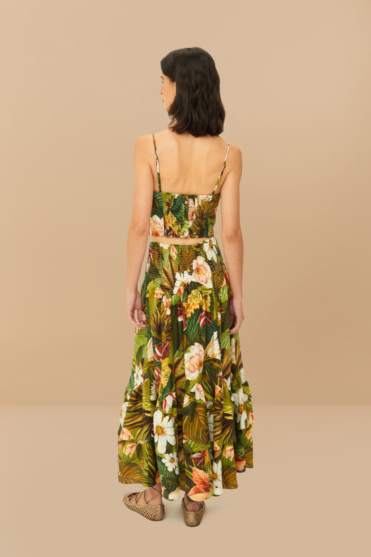 Multicolor Botanical Forest LENZING™ ECOVERO™ Euroflax™ Midi Skirt | FARM Rio On Sale