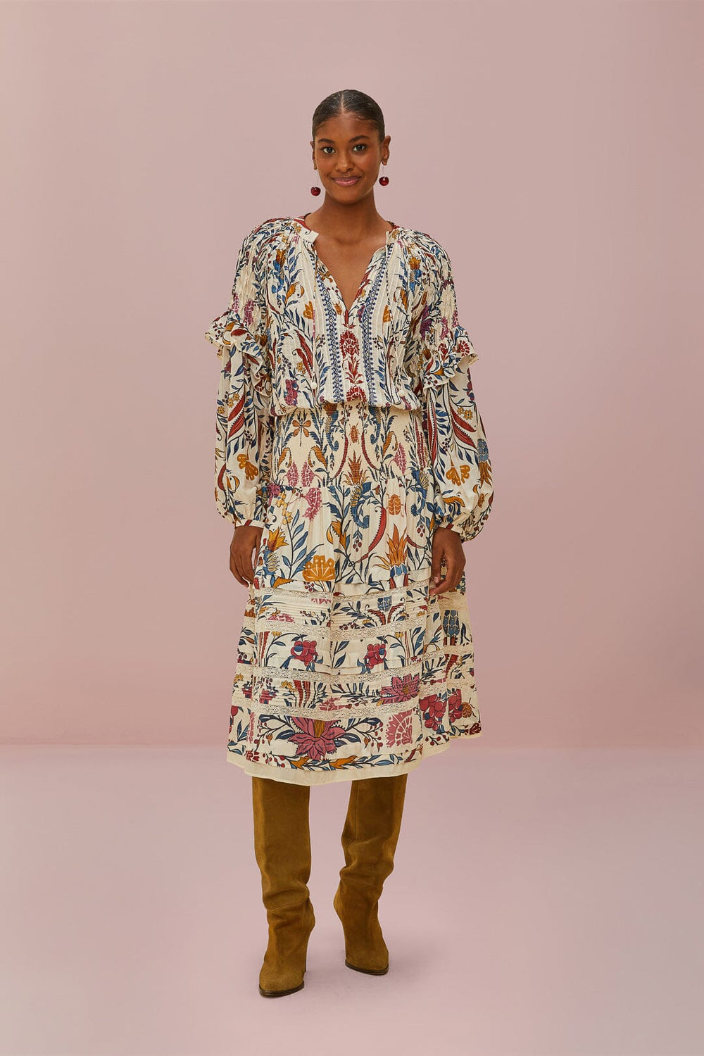 Cream Romantic Lightness Midi Skirt | FARM Rio Near Me