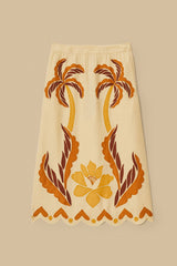 Sand Summer Cutwork Euroflax™ Premium Linen Skirt | FARM Rio Online