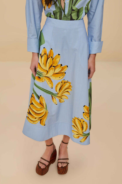 Blue Banana Cocina Striped Midi Skirt | FARM Rio On Sale