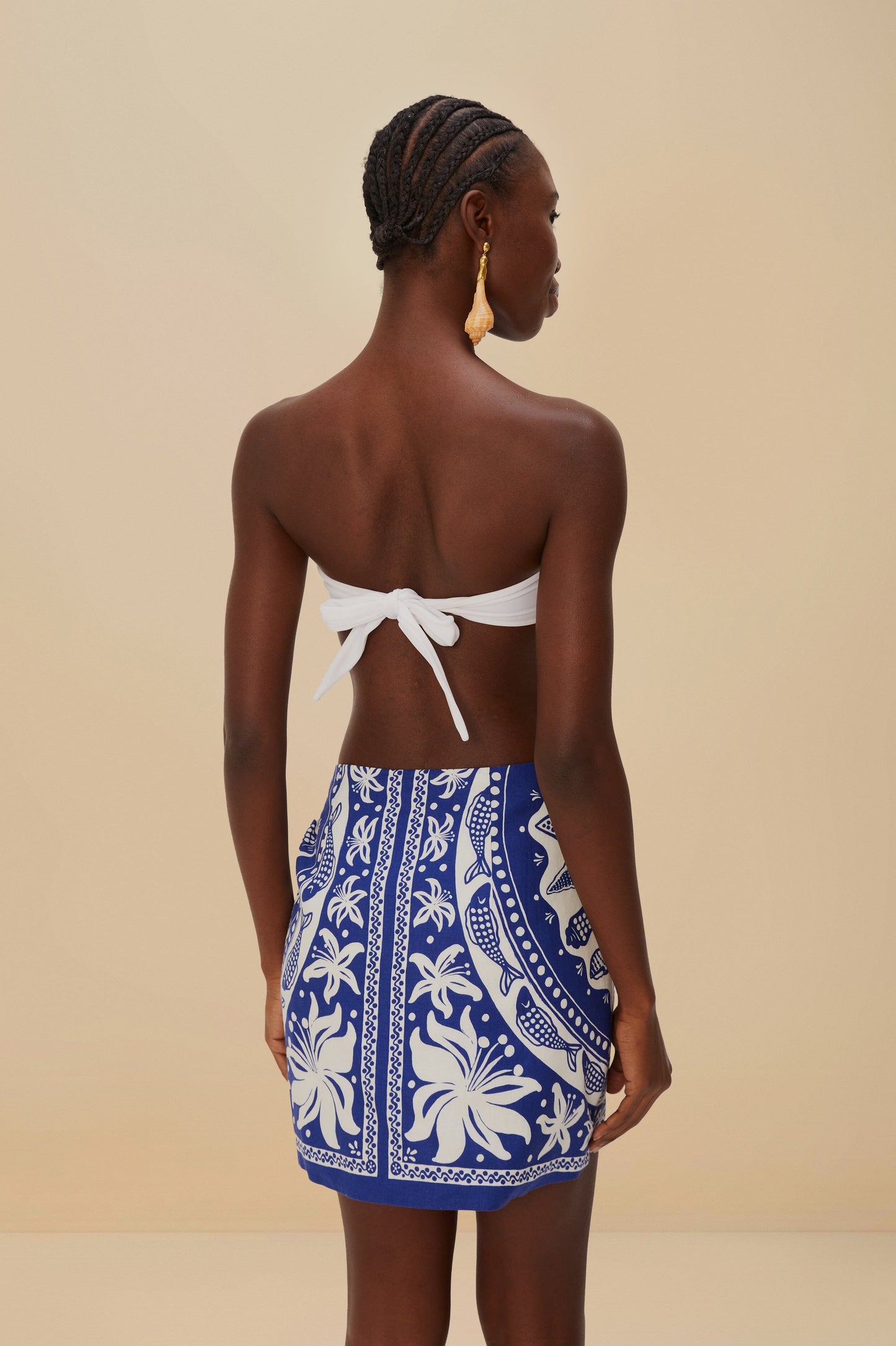 Off-White Ocean Scarf LENZING™ ECOVERO™ Euroflax™ Mini Skirt | FARM Rio US