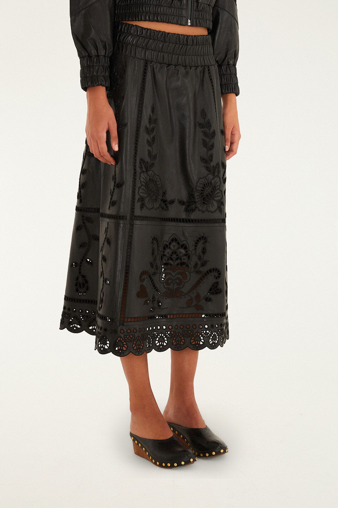 Black Richilieu Heart Skirt | FARM Rio | FARM Rio Near Me