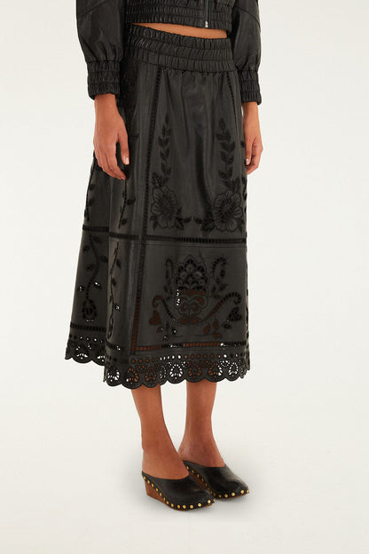 Black Richilieu Heart Skirt | FARM Rio | FARM Rio Near Me
