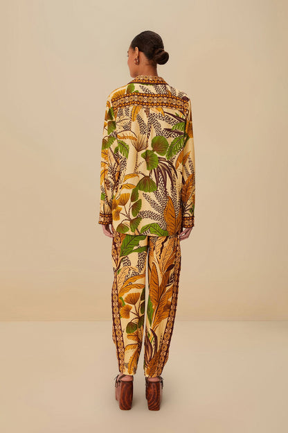 Sand Foliage Sketch LENZING™ ECOVERO™ Euroflax™ Pants | FARM Rio
