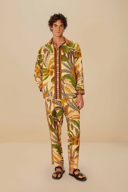 Sand Foliage Sketch LENZING™ ECOVERO™ Euroflax™ Pants | FARM Rio