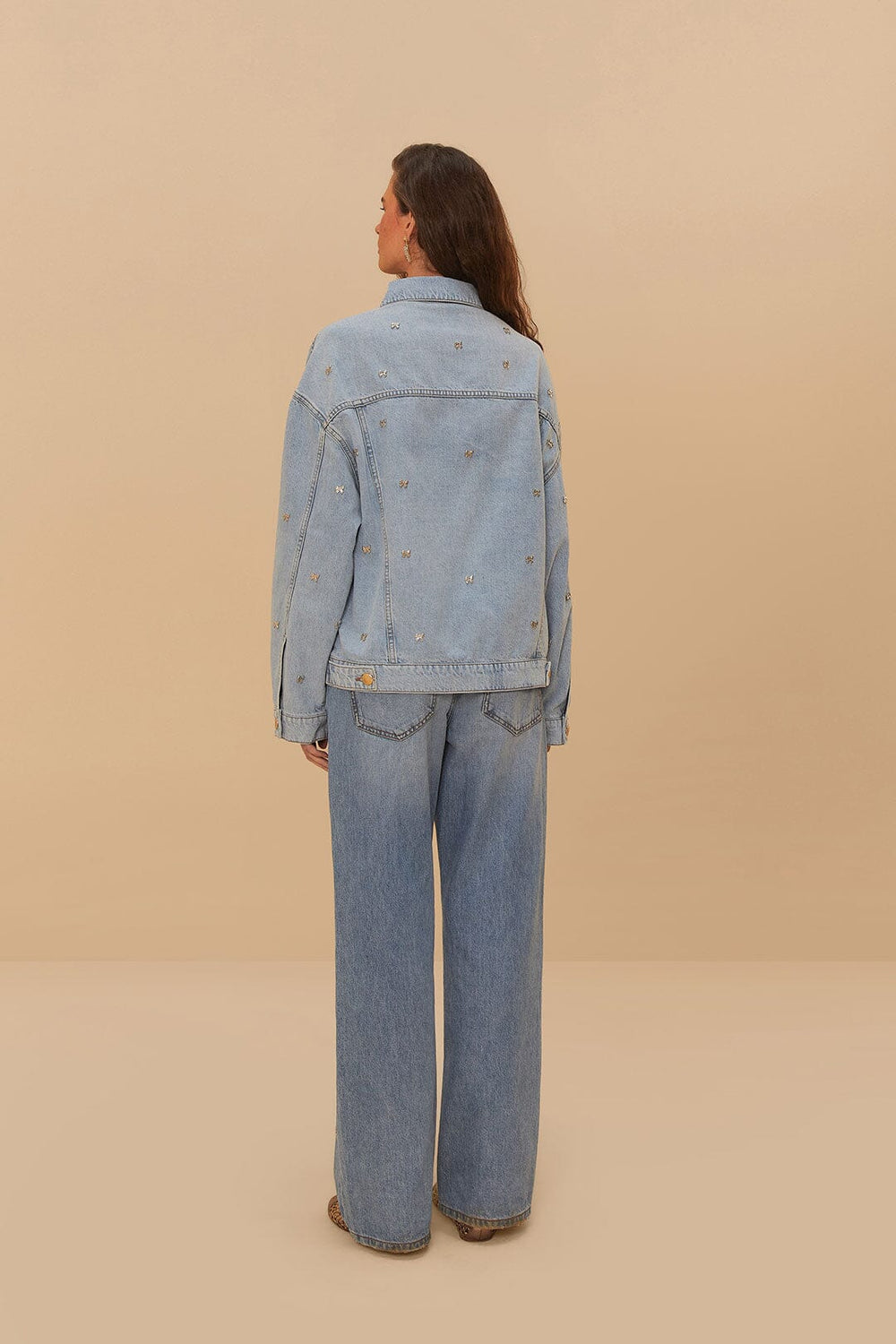 Denim Embroidered Bows Pants | FARM Rio US