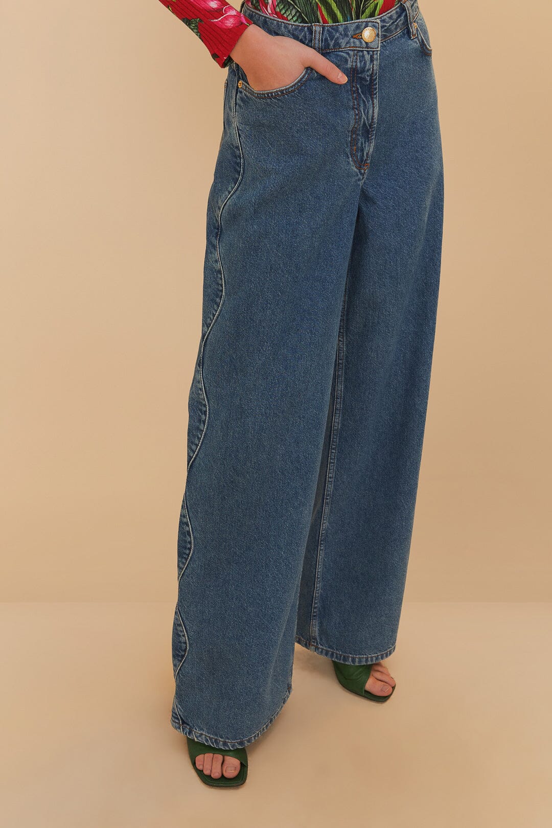 Denim High Waist Pants | FARM Rio US