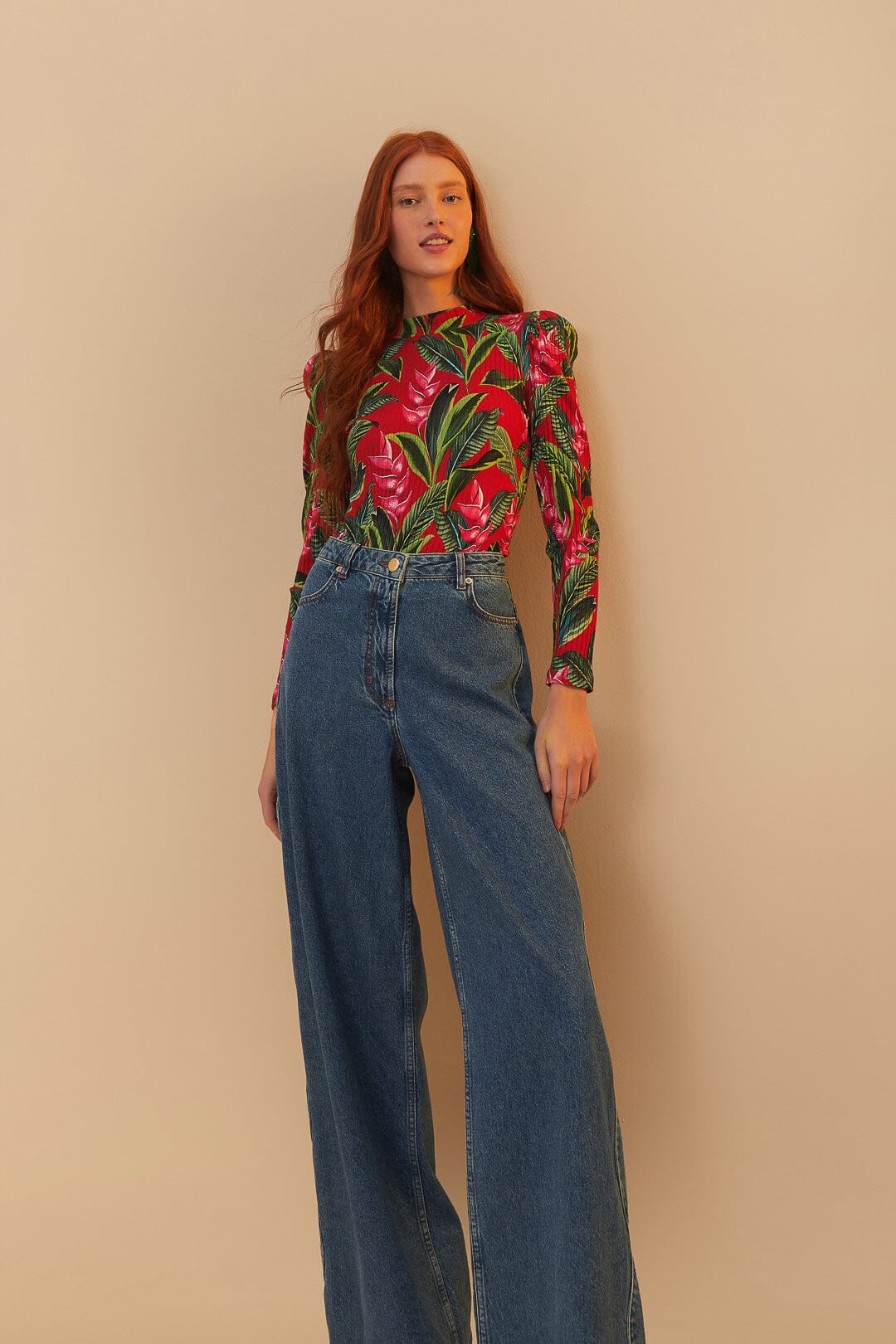 Denim High Waist Pants | FARM Rio US