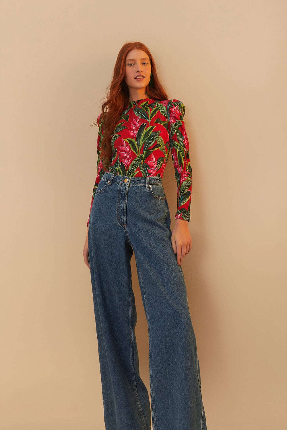 Denim High Waist Pants | FARM Rio US