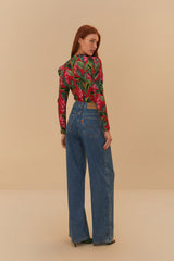 Denim High Waist Pants | FARM Rio US