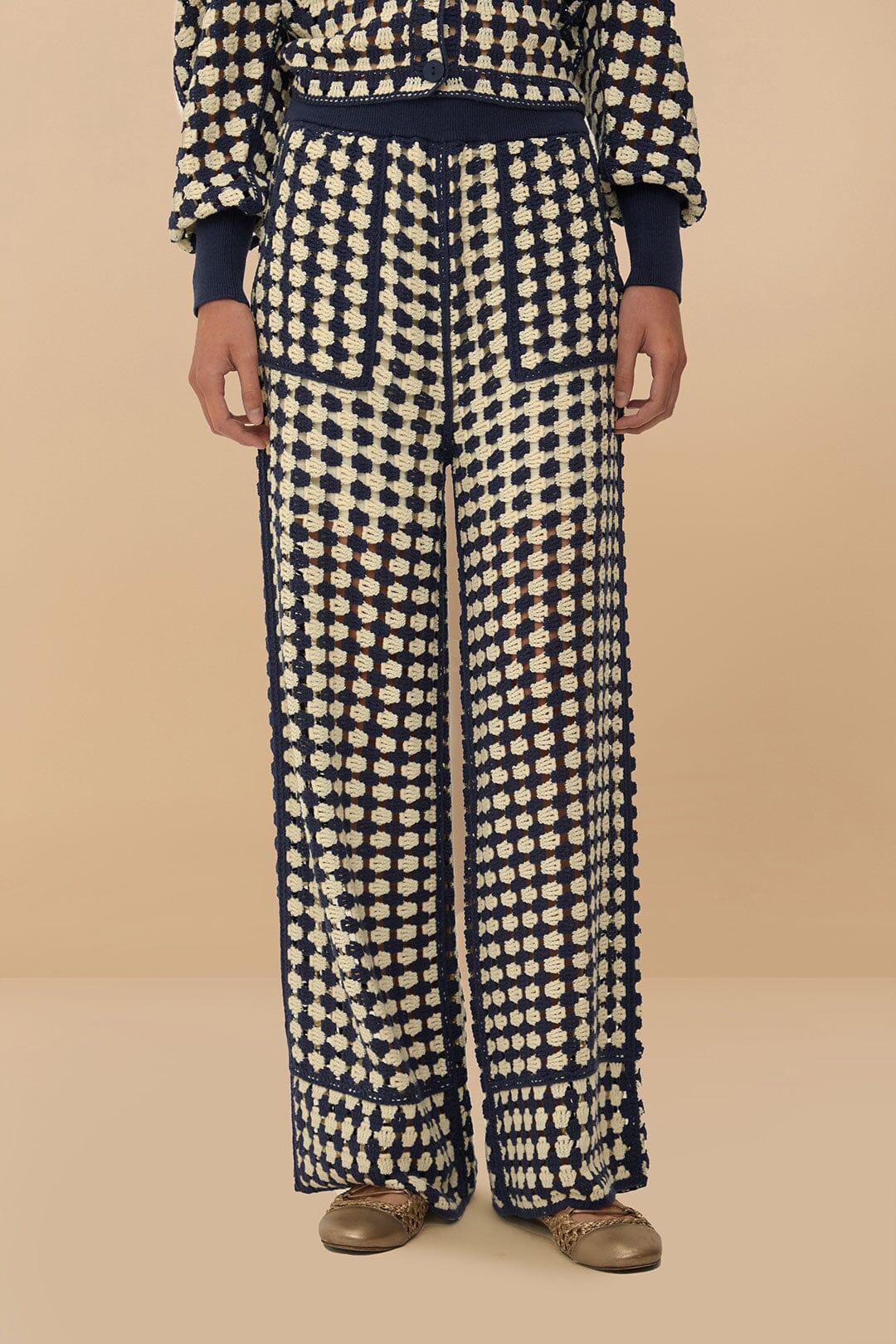 Blue & White Crochet Pants | FARM Rio Near Me