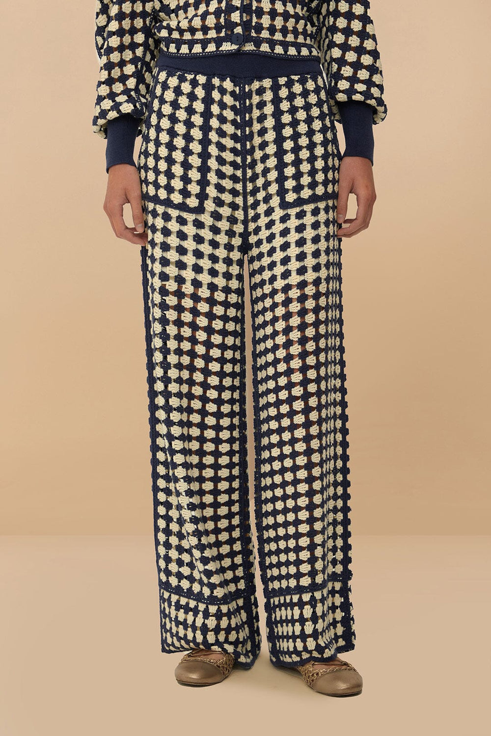 Blue & White Crochet Pants | FARM Rio Near Me