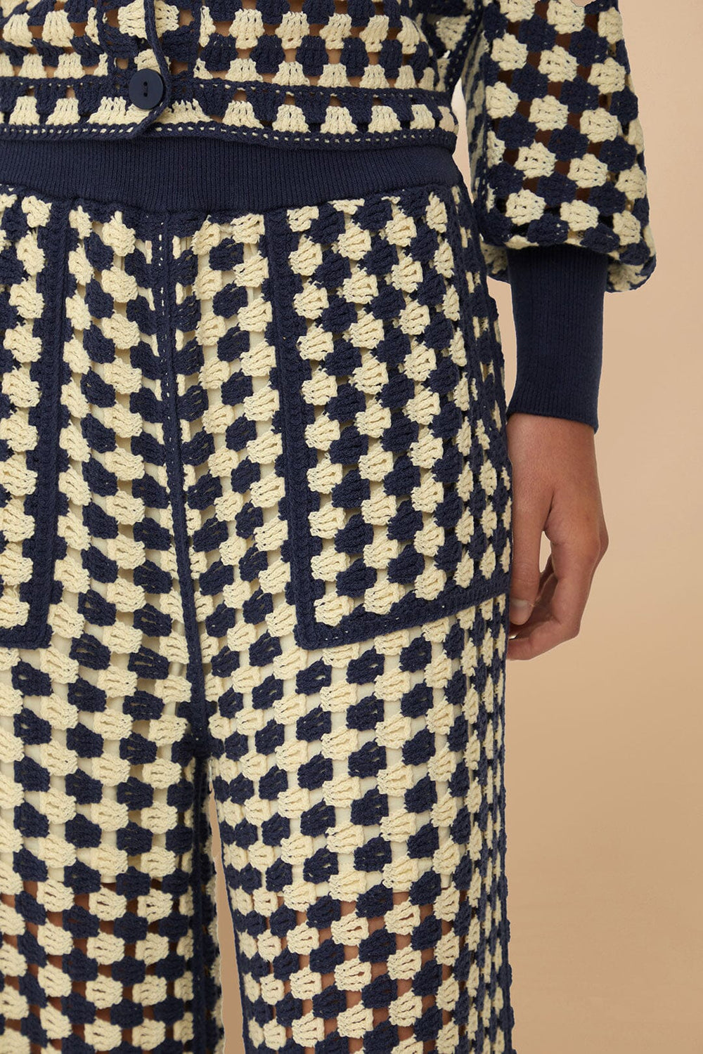 Blue & White Crochet Pants | FARM Rio Near Me