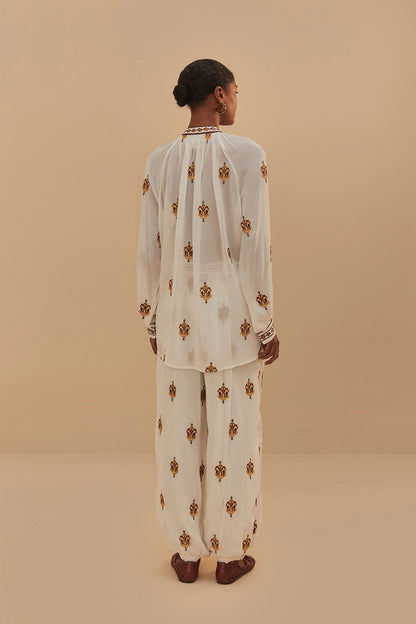 Off-White Anchor Tapestry Embroidered Pants | FARM Rio Online