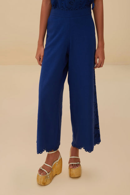 Blue Richelieu LENZING™ ECOVERO™ Euroflax™ Pants | FARM Rio US