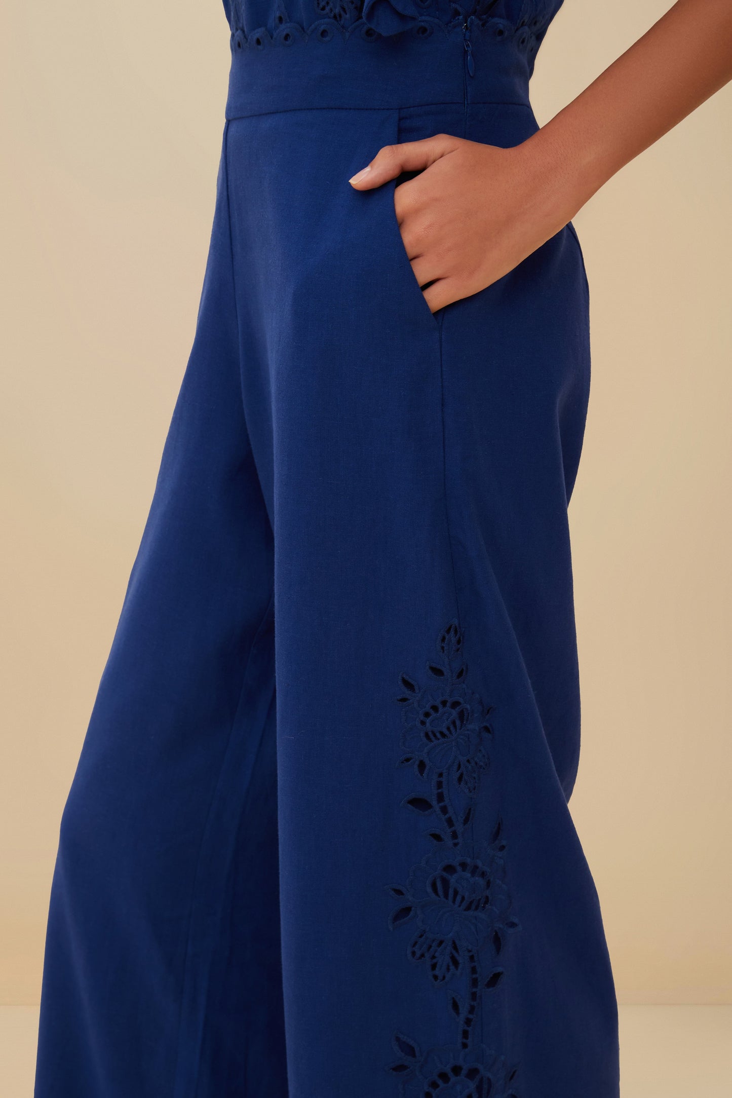 Blue Richelieu LENZING™ ECOVERO™ Euroflax™ Pants | FARM Rio US