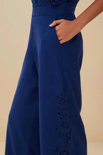 Blue Richelieu LENZING™ ECOVERO™ Euroflax™ Pants | FARM Rio US