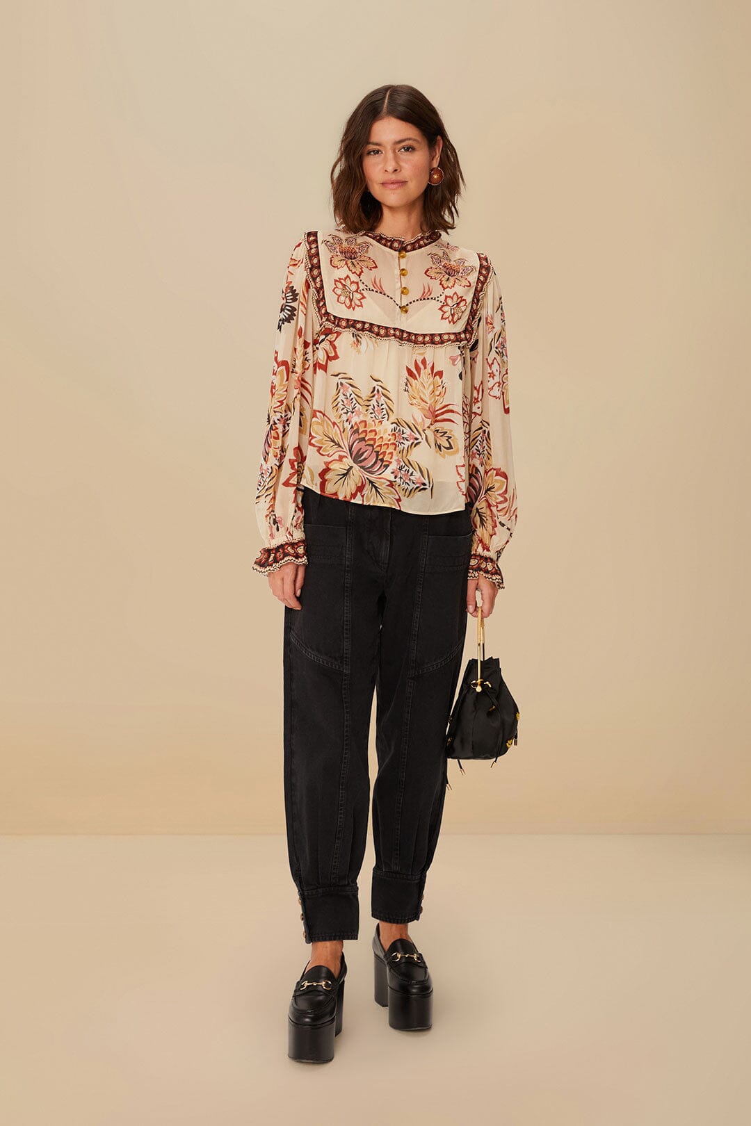 Black Denim Pants | FARM Rio On Sale