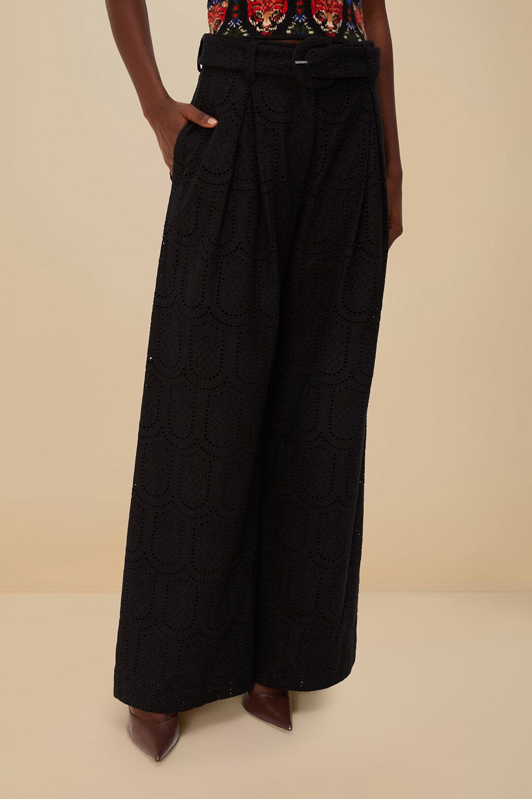 Black Eyelet Pants | FARM Rio Near Me