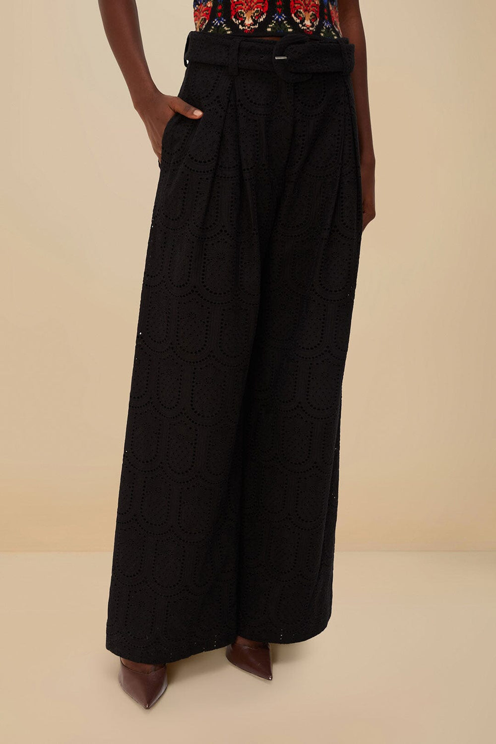 Black Eyelet Pants | FARM Rio Near Me