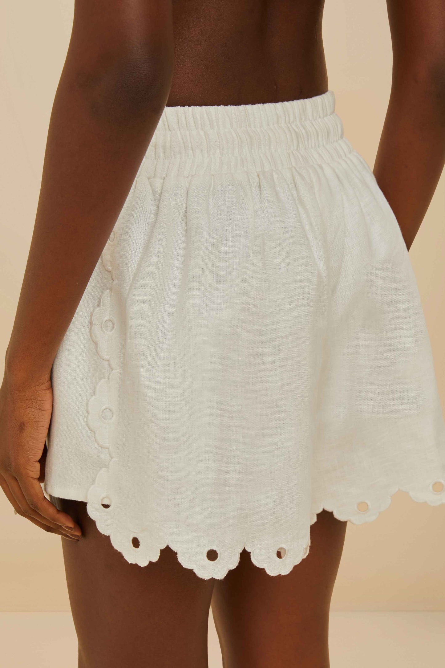 Off-White Flowers Richelieu Euroflax™ Premium Linen Shorts | FARM Rio
