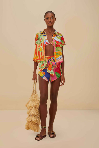 Multicolor Summer Picnic Shorts | FARM Rio On Sale