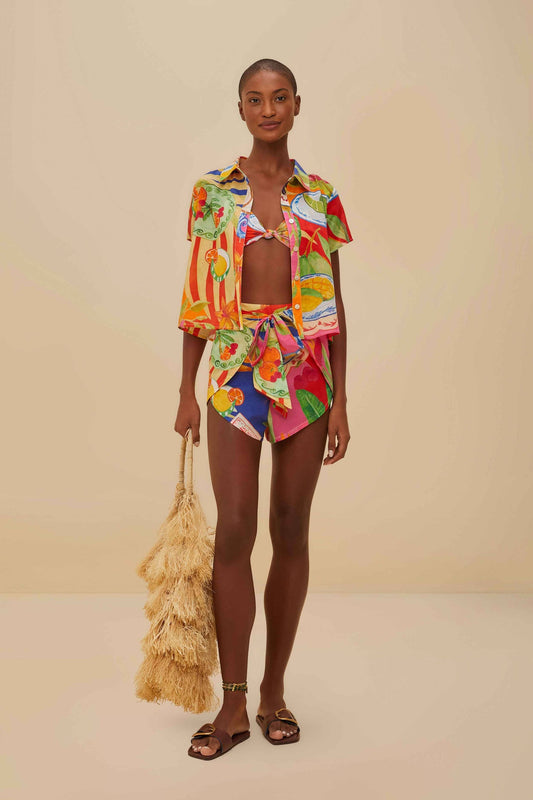 Multicolor Summer Picnic Shorts | FARM Rio On Sale