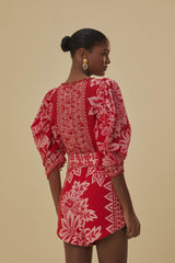 Flora Tapestry Red Shorts | FARM Rio US
