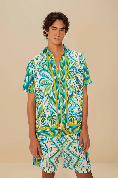 Sand Tropical Tapestry LENZING™ ECOVERO™ Euroflax™ Shorts | FARM Rio Online