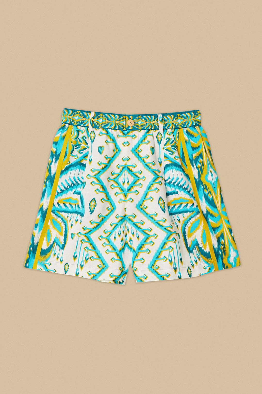 Sand Tropical Tapestry LENZING™ ECOVERO™ Euroflax™ Shorts | FARM Rio Online