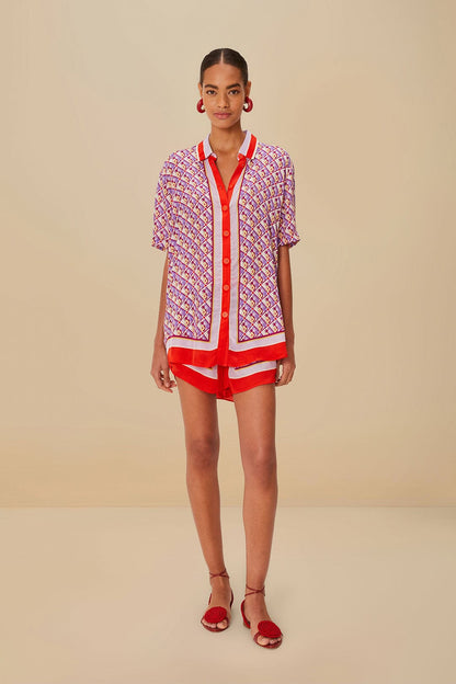 Multicolor Graphic Pineapple Scarf Shorts | FARM Rio Discount