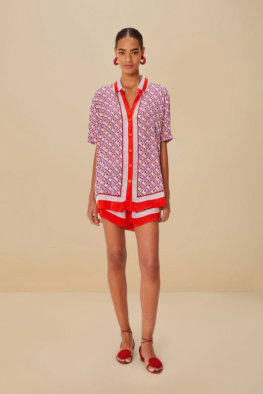 Multicolor Graphic Pineapple Scarf Shorts | FARM Rio Discount