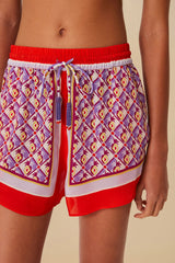 Multicolor Graphic Pineapple Scarf Shorts | FARM Rio Discount