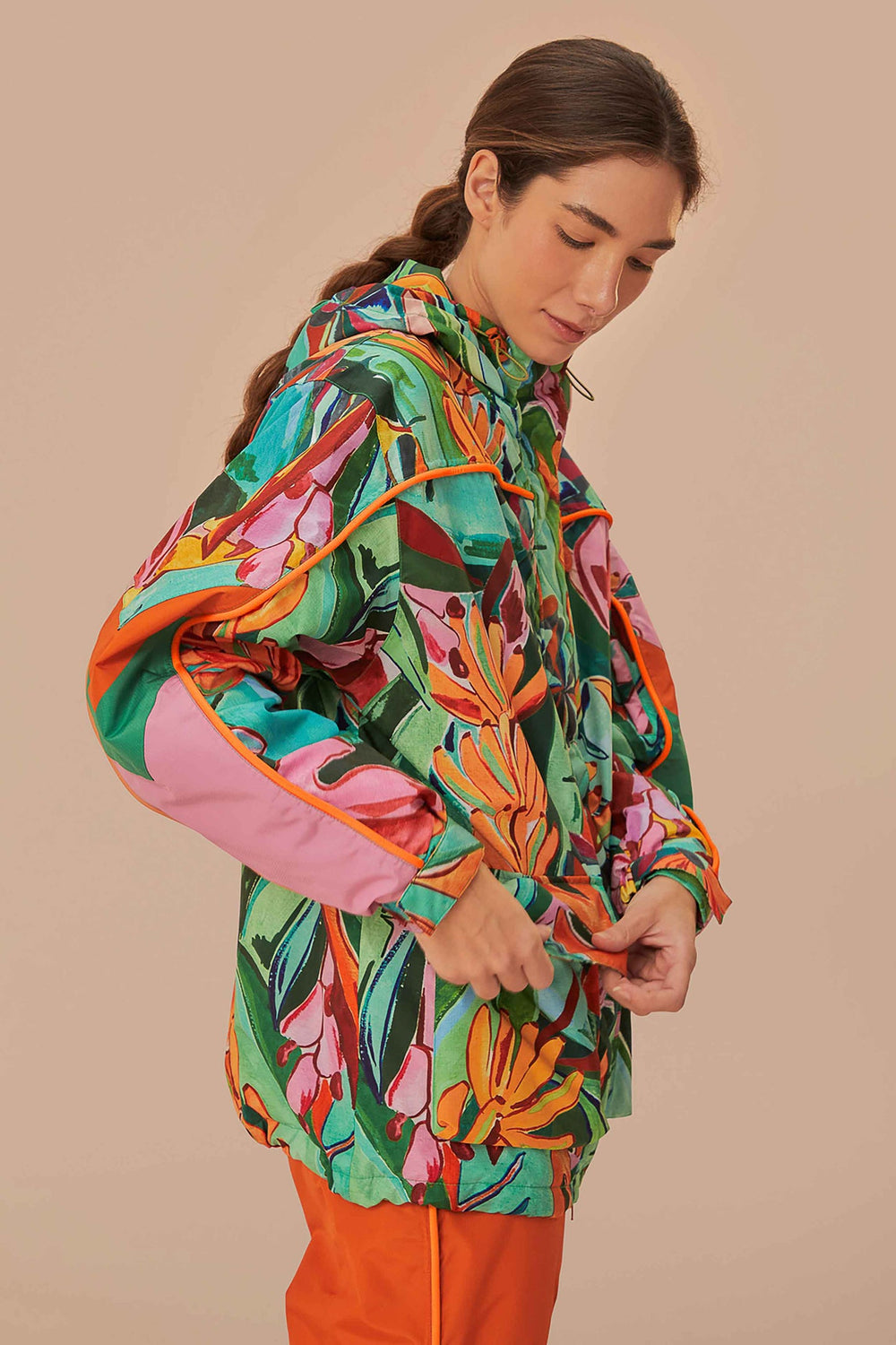 Multicolor Banana Leaves Ski Jacket | FARM Rio Discount