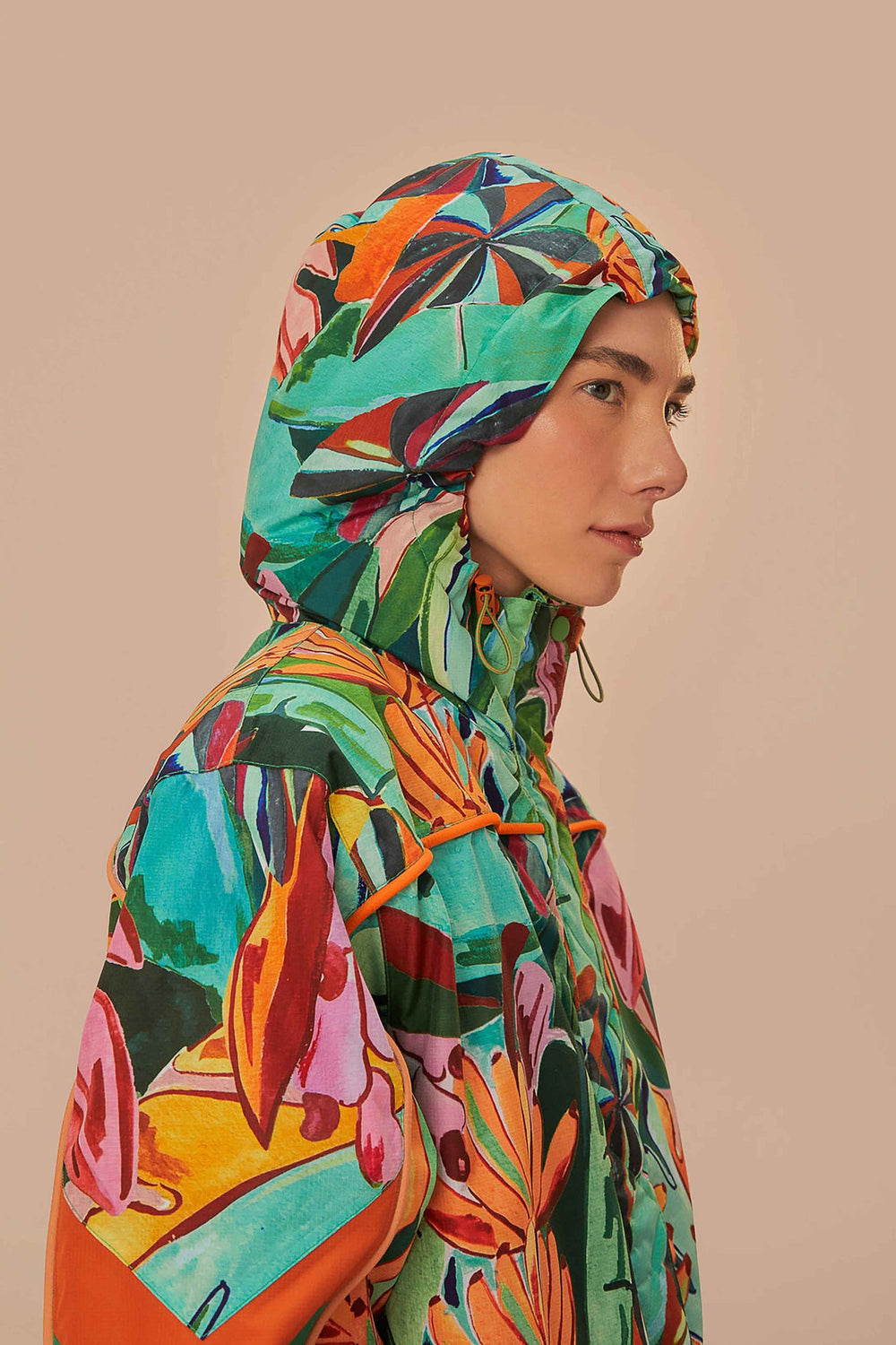 Multicolor Banana Leaves Ski Jacket | FARM Rio Discount