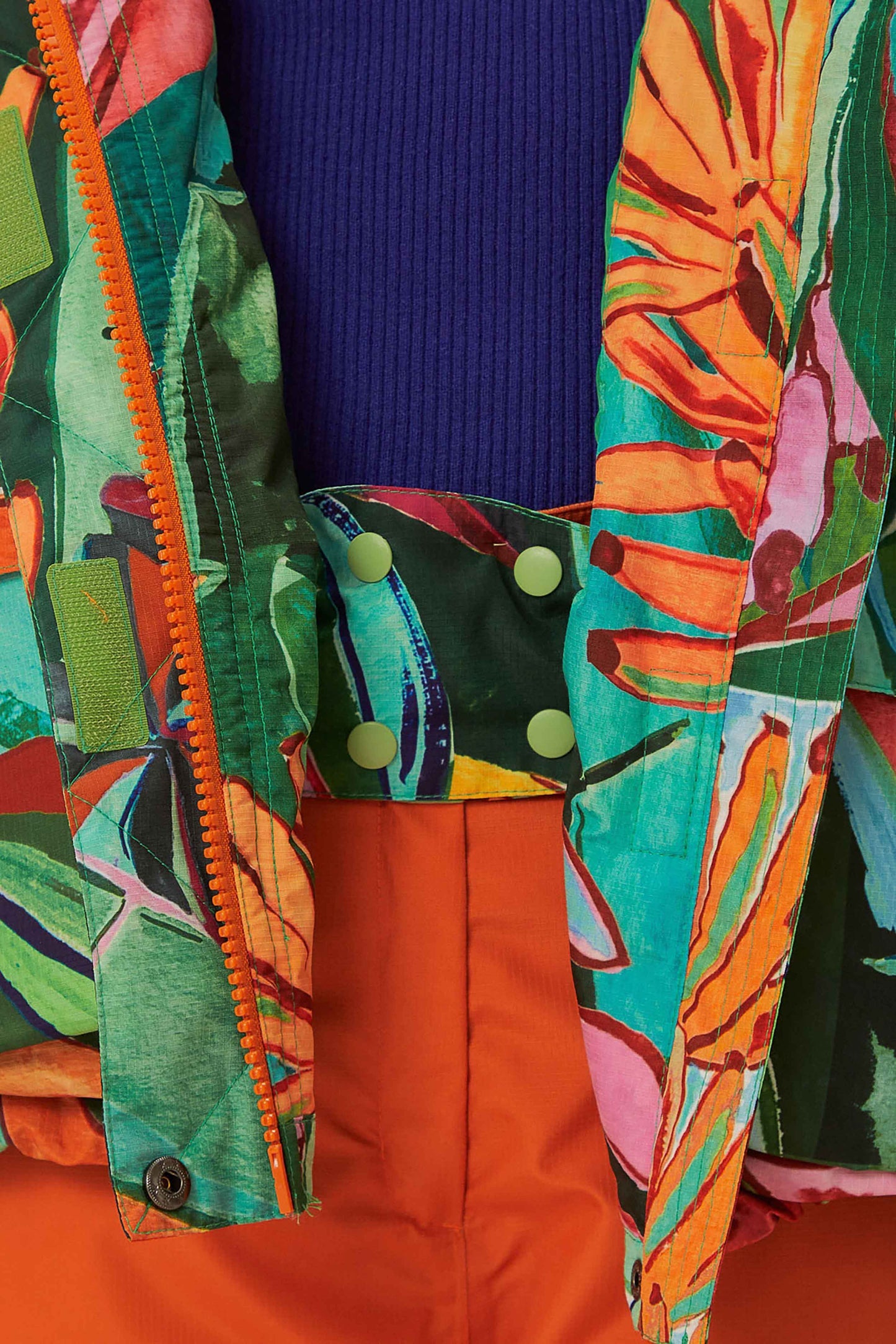 Multicolor Banana Leaves Ski Jacket | FARM Rio Discount