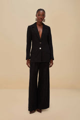 Black Eyelet Blazer | FARM Rio US