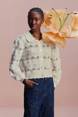 Mixed Stitches Off-White Knit Cardigan | FARM Rio Outlet