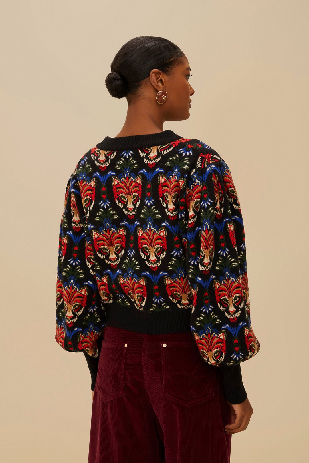 Black Boho Panther Cardigan | FARM Rio Online