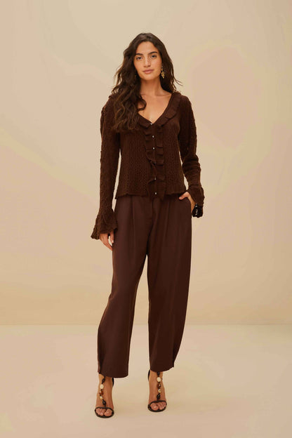 Lace Stitch Knit Ruffles Cardigan | FARM Rio Discount