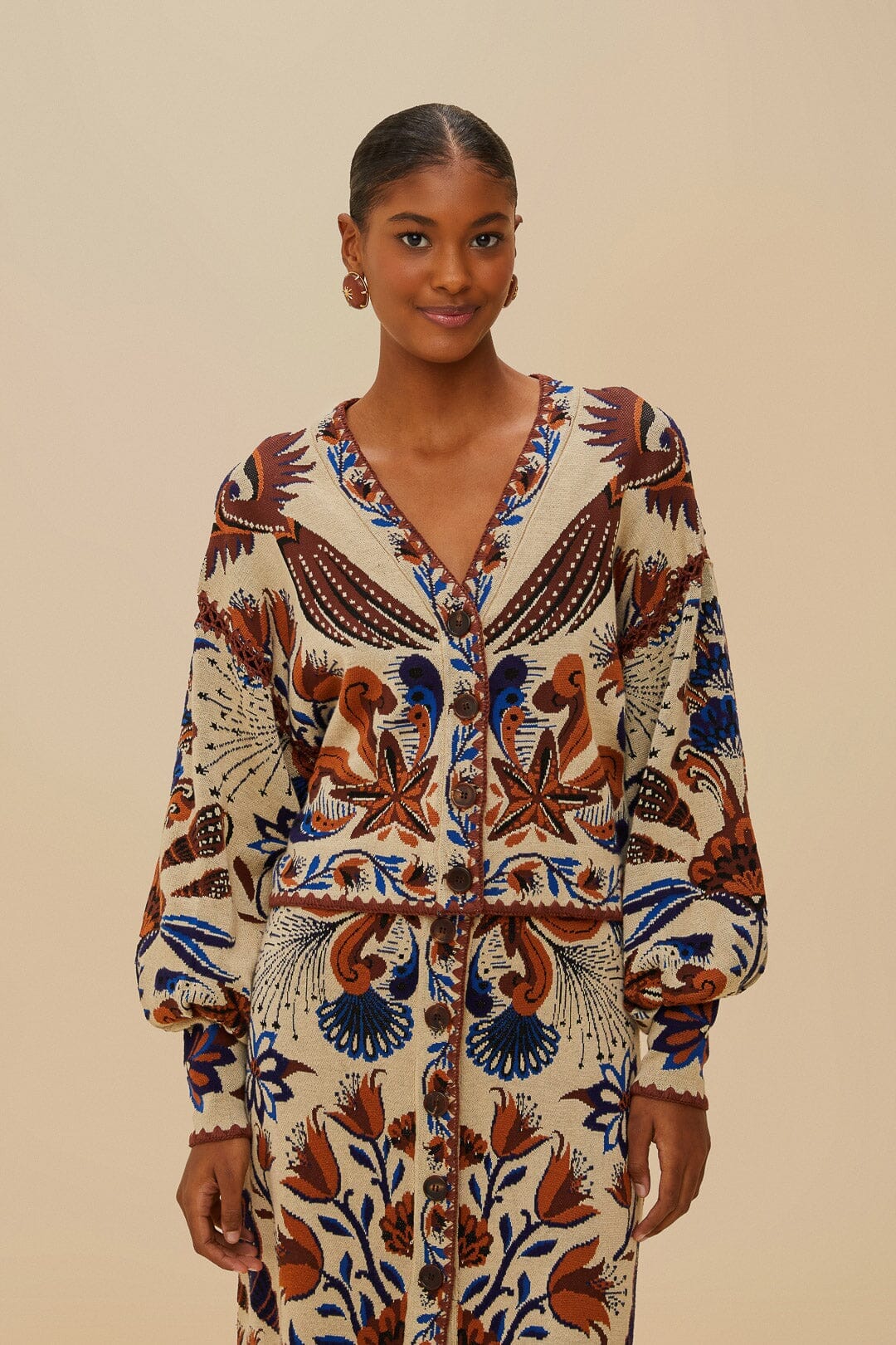 Sand Nature Land Knit Cardigan | FARM Rio US