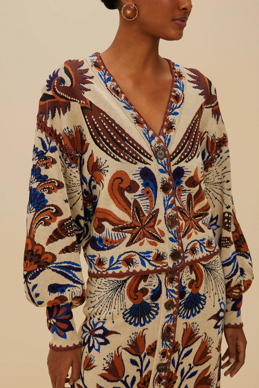 Sand Nature Land Knit Cardigan | FARM Rio US