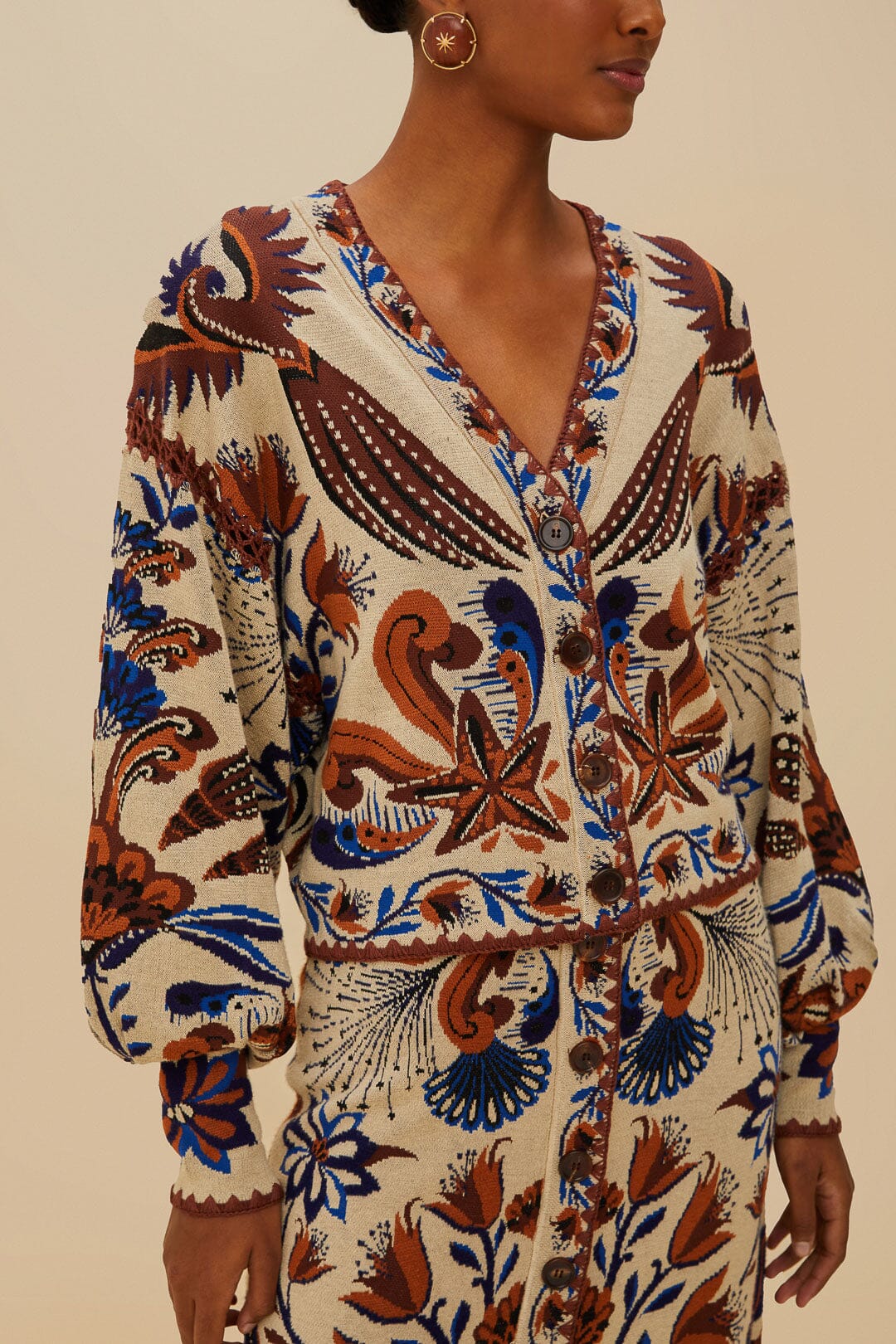 Sand Nature Land Knit Cardigan | FARM Rio US