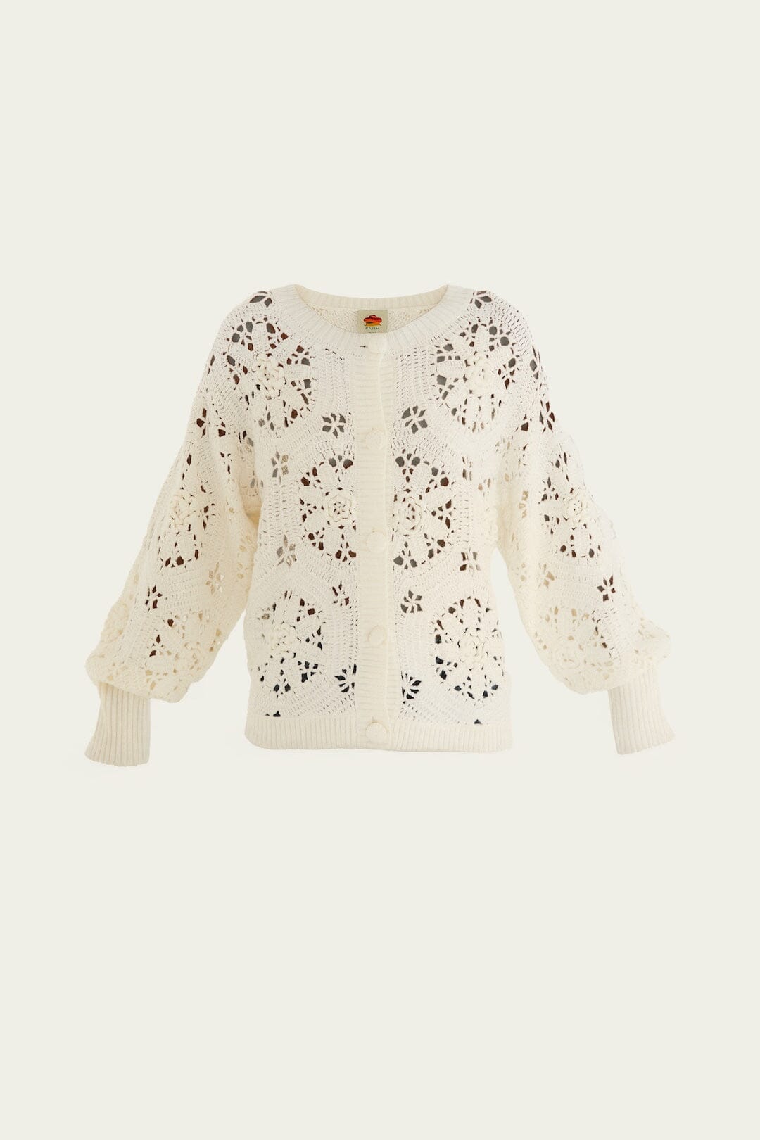 Off-White Crochet 3d Flower Knit Cardigan | FARM Rio | FARM Rio On Sale