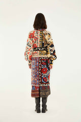 Mixed Flower Print Patchwork Knit Midi Cardigan | FARM Rio | FARM Rio