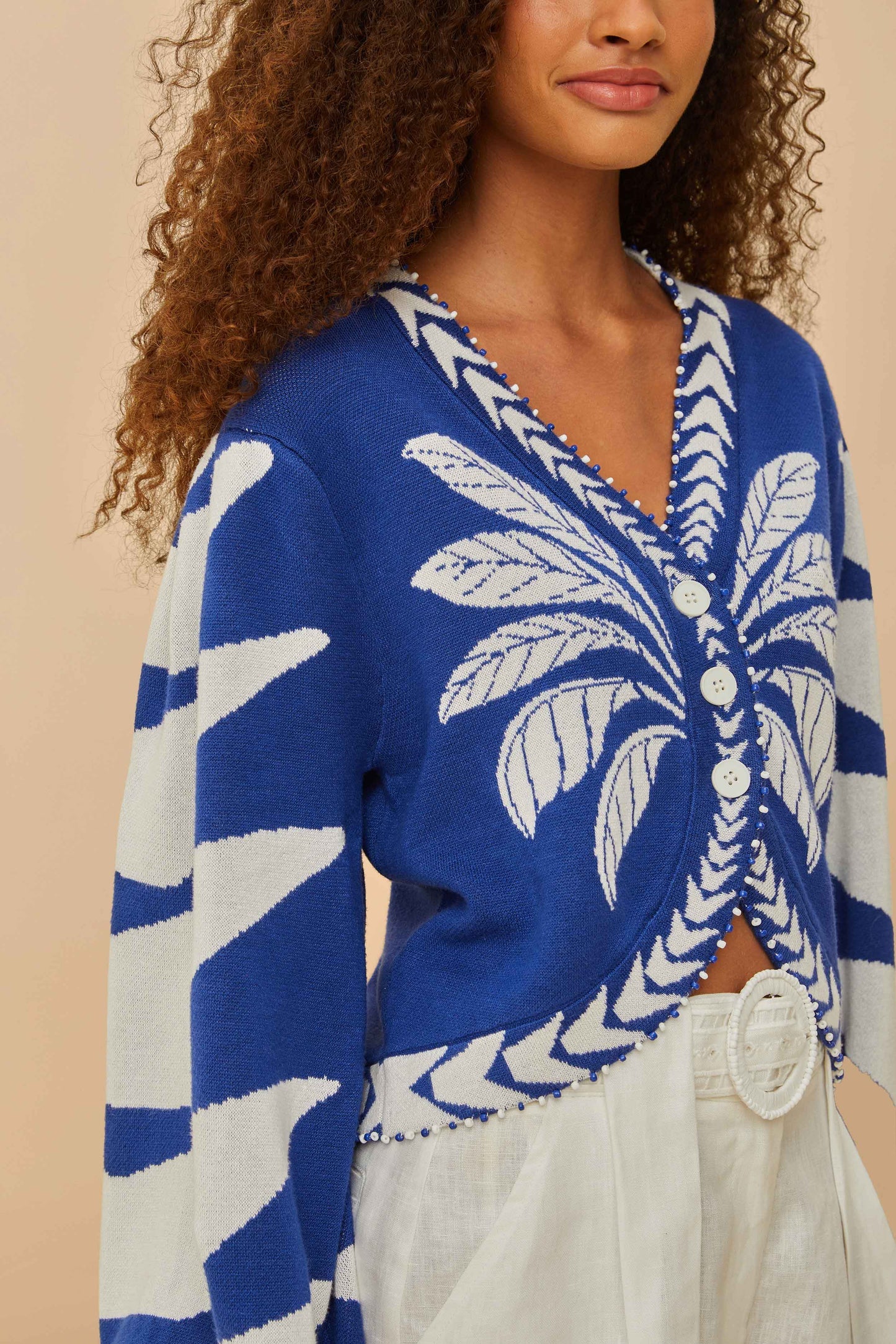 Blue Palms Graphic Knit Cardigan | FARM Rio
