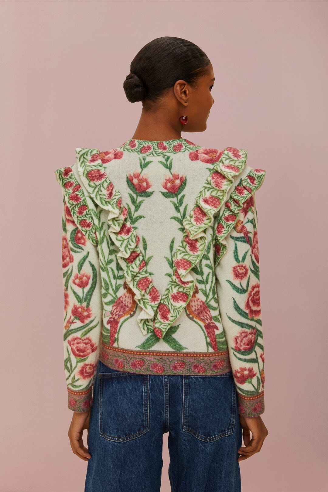 Cream Ainika Delicate Knit Cardigan | FARM Rio US